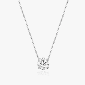 1CT 925 Sterling Silver Cubic Zirconia Necklace Classic Pieces