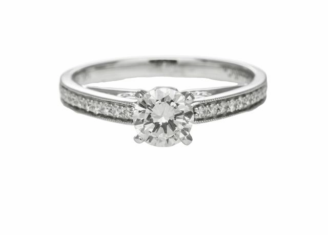 14 Karat White Gold Solitaire Engagement Ring (.76cttw) Perfect Match