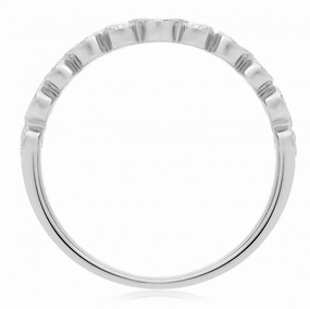 Premium Piece Economical Craft White Gold Milgrain & Diamond Band