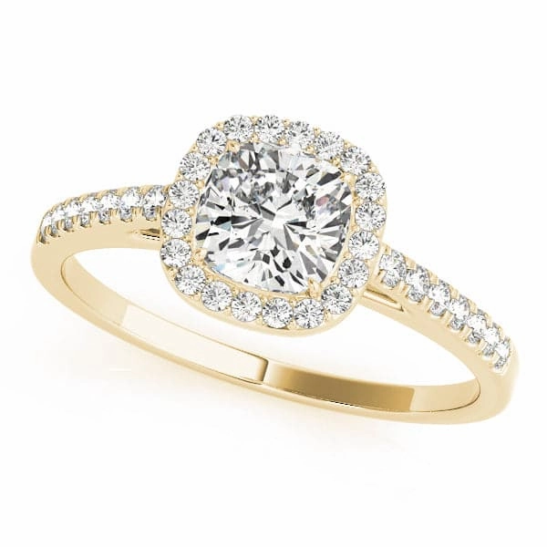 14K Gold Cushion Cut Diamond Halo Engagement Ring Exclusive Product Sturdy Construction