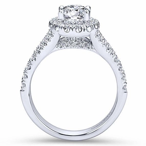 Oval Halo Subtle Split Shank Diamond Ring .67 Cttw 475A Polished Finish Sturdy Decoration