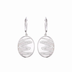 Subtle Mood Sterling Silver Mother of Pearl With Squiggle Earring