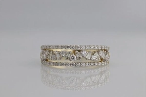 Alternating .84 Cttw Diamond Fashion Ring 14k Yellow Gold Simple Adornment Graduation Present