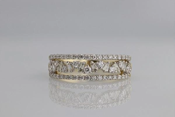 Alternating .84 Cttw Diamond Fashion Ring 14k Yellow Gold Simple Adornment Graduation Present