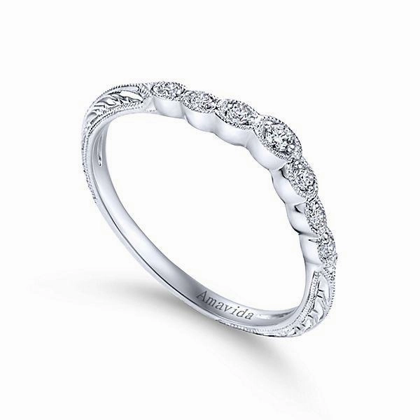 Fantastic Art Revolutionary Idea Amavida Inspired  Diamond Wedding Ring 18K White Gold 501B