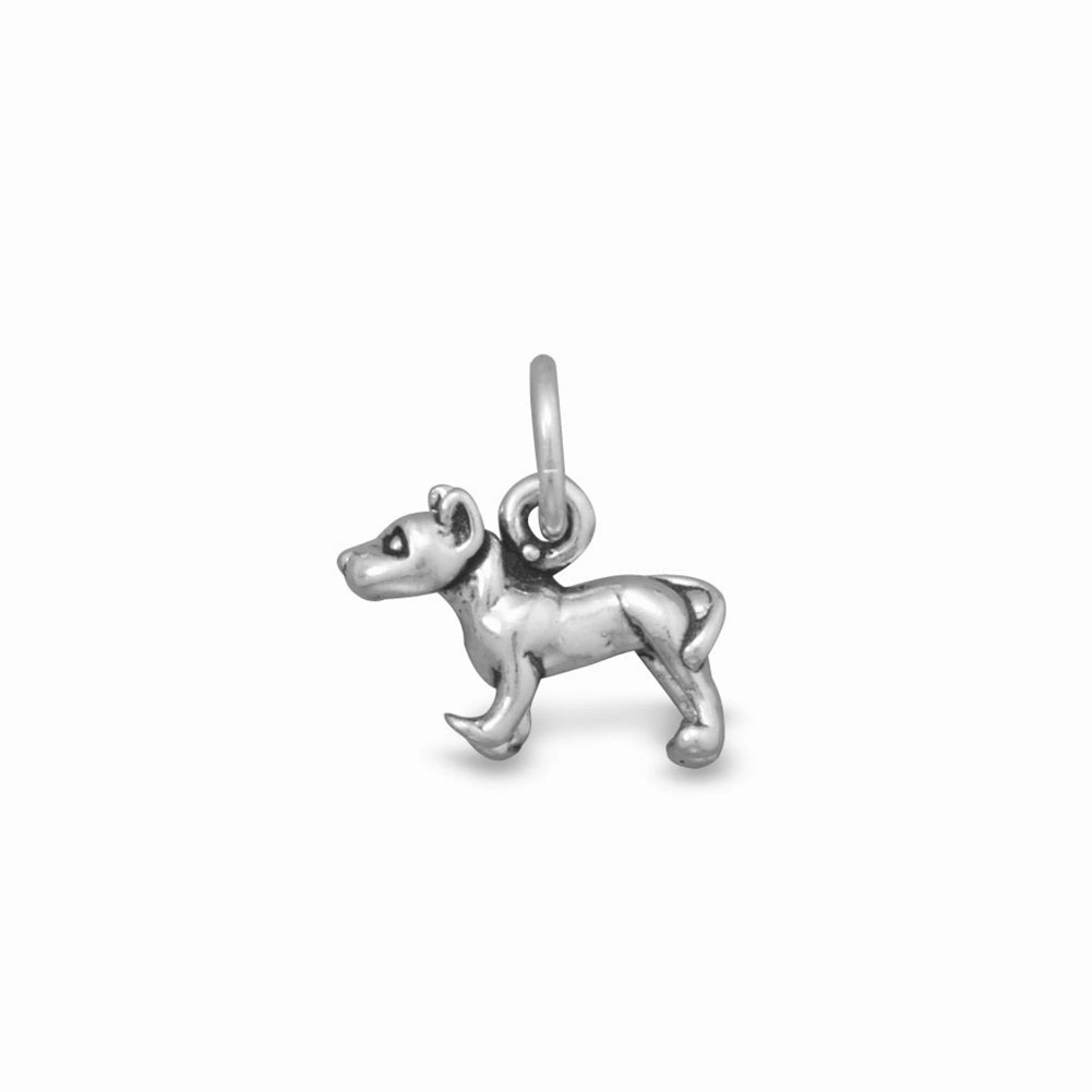 American Staffordshire Terrier Pit Bull Charm Sterling Silver - Small 12x13mm Clean Vibe Classic Choice