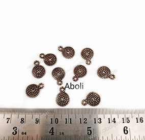 Quiet Look Antique golden spiral Charm flat round CHMS88 10 charms