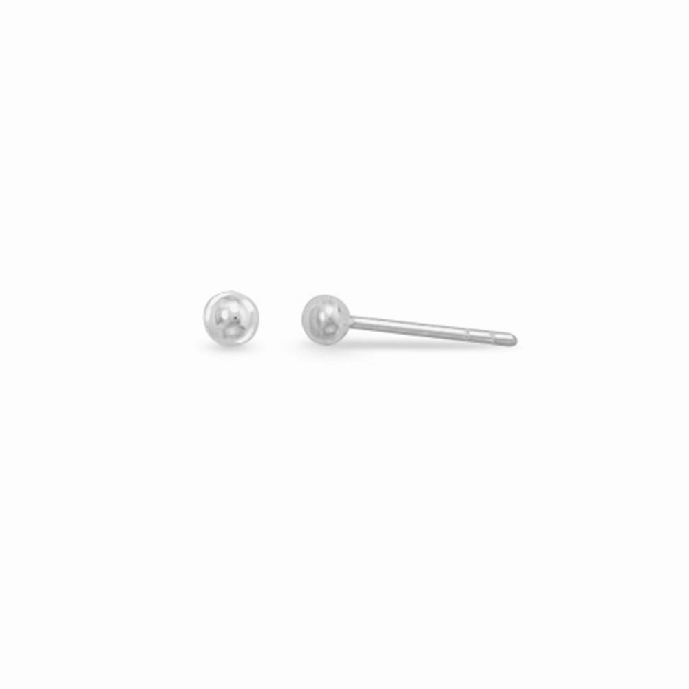 Small Ball Stud Earrings Sterling Silver 3mm diameter Charming Accessories