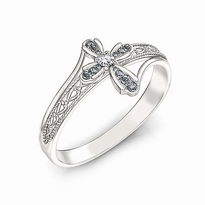 Dazzling Jewelry Handcrafted Cross Sterling Silver Amulet Ring