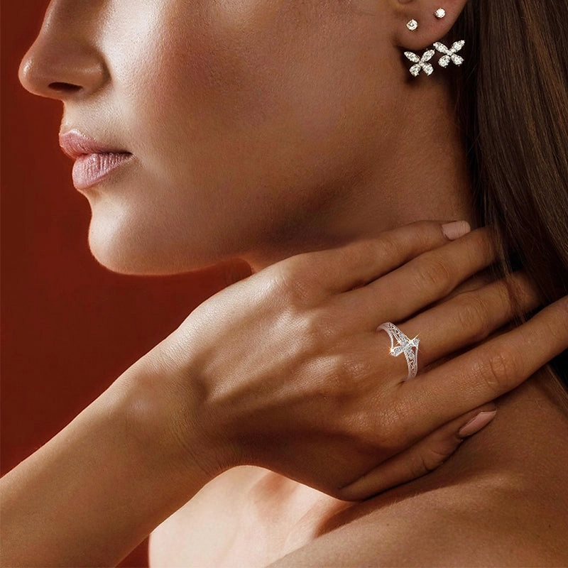 Party Vibe True Touch Handcrafted Cross Sterling Silver Amulet Ring