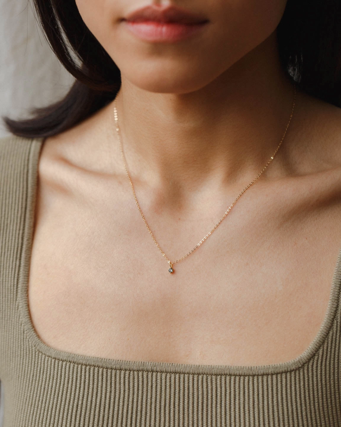 Muted Glow Extra Solid Gold Aura Birthstone Charm