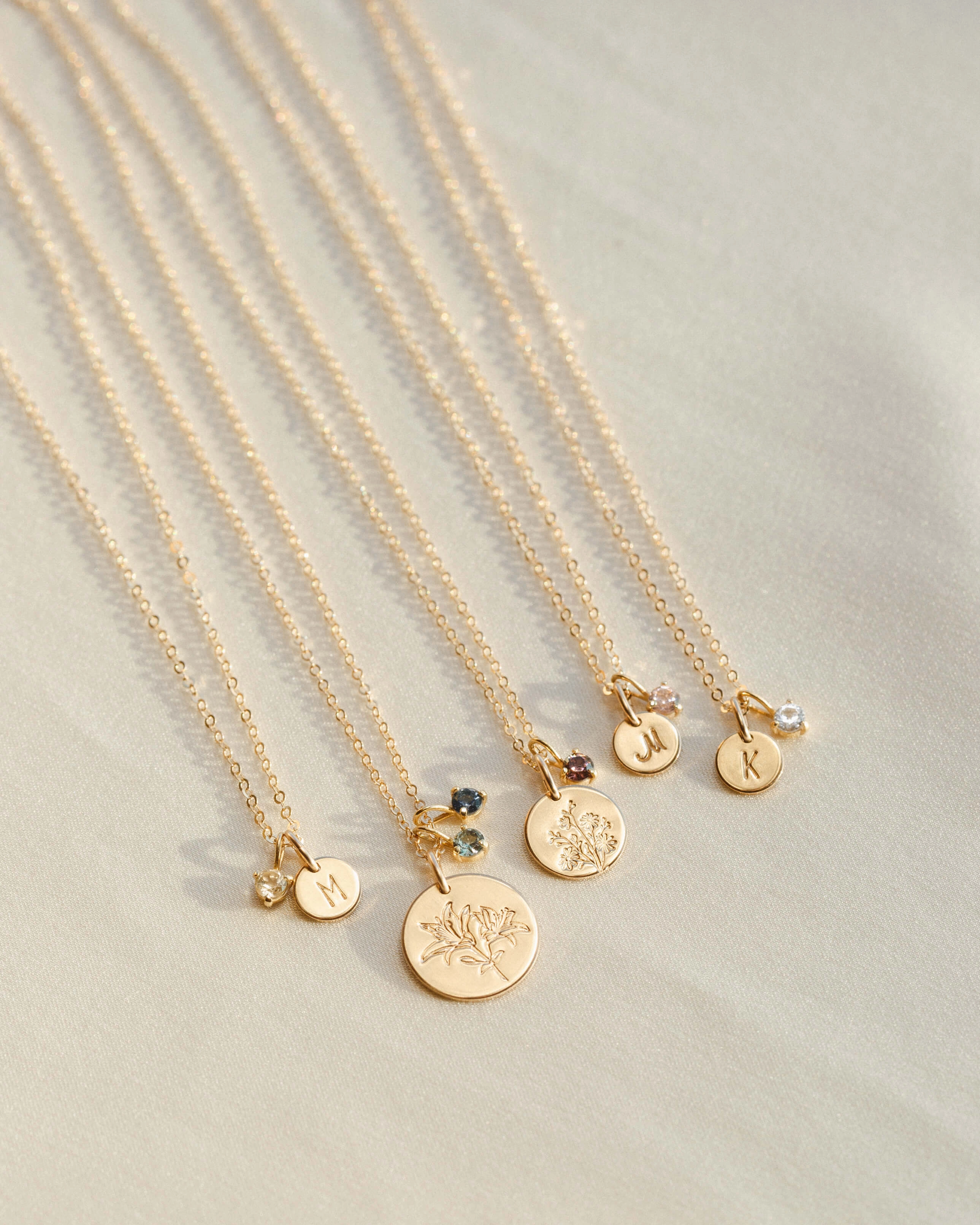 Extra Solid Gold Aura Birthstone Charm Polished Layer