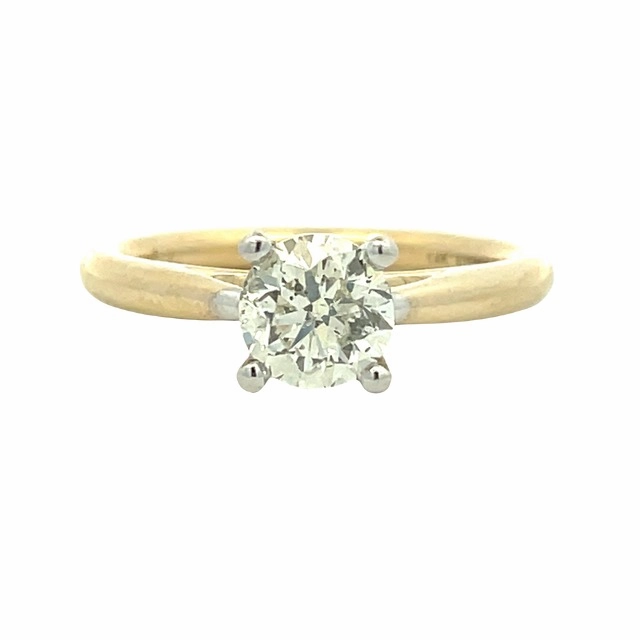 14 Karat Yellow/White Gold Solitaire Engagement Ring Excellent Embellishment Lightweight Work