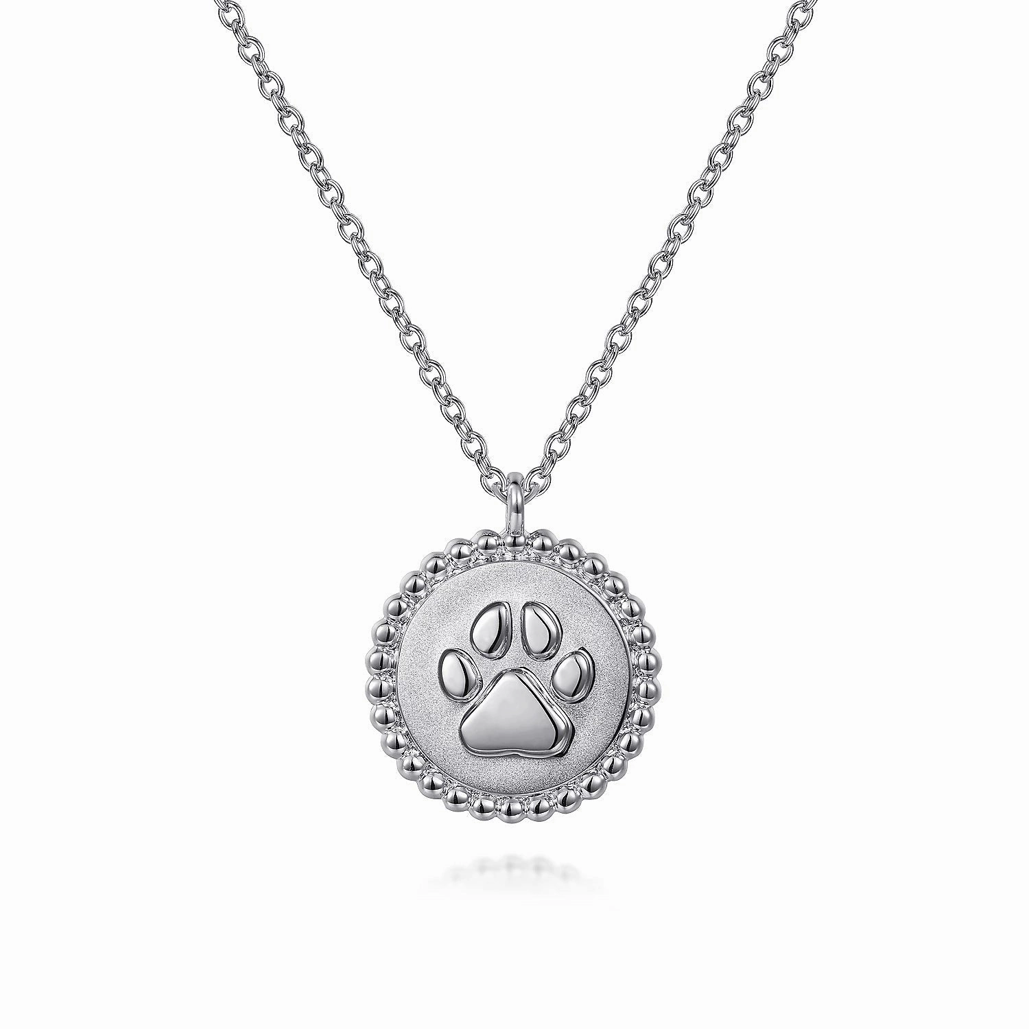 Sterling Silver Bujukan Medallion Pendant with Paw Print Center Excellent Piece Gentle Balance