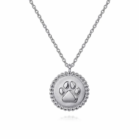 Sterling Silver Bujukan Medallion Pendant with Paw Print Center Excellent Piece Gentle Balance