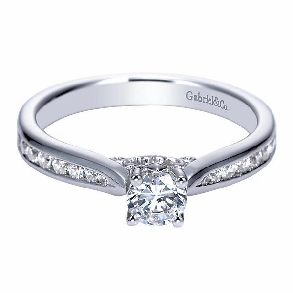 Channel Set Round Diamond Ring 1/2 Cttw 14k White Gold Eternal Item Sister Present