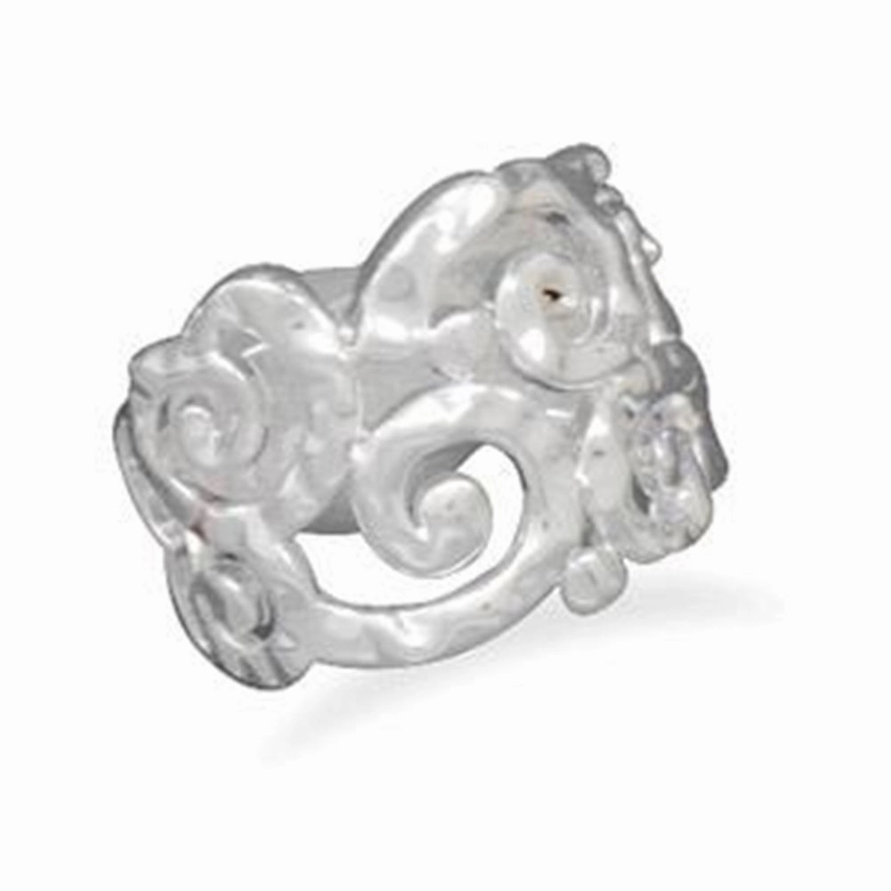 AzureBella Jewelry Scroll Ring Silvertone - size 8 Radiant Jewelry Shine