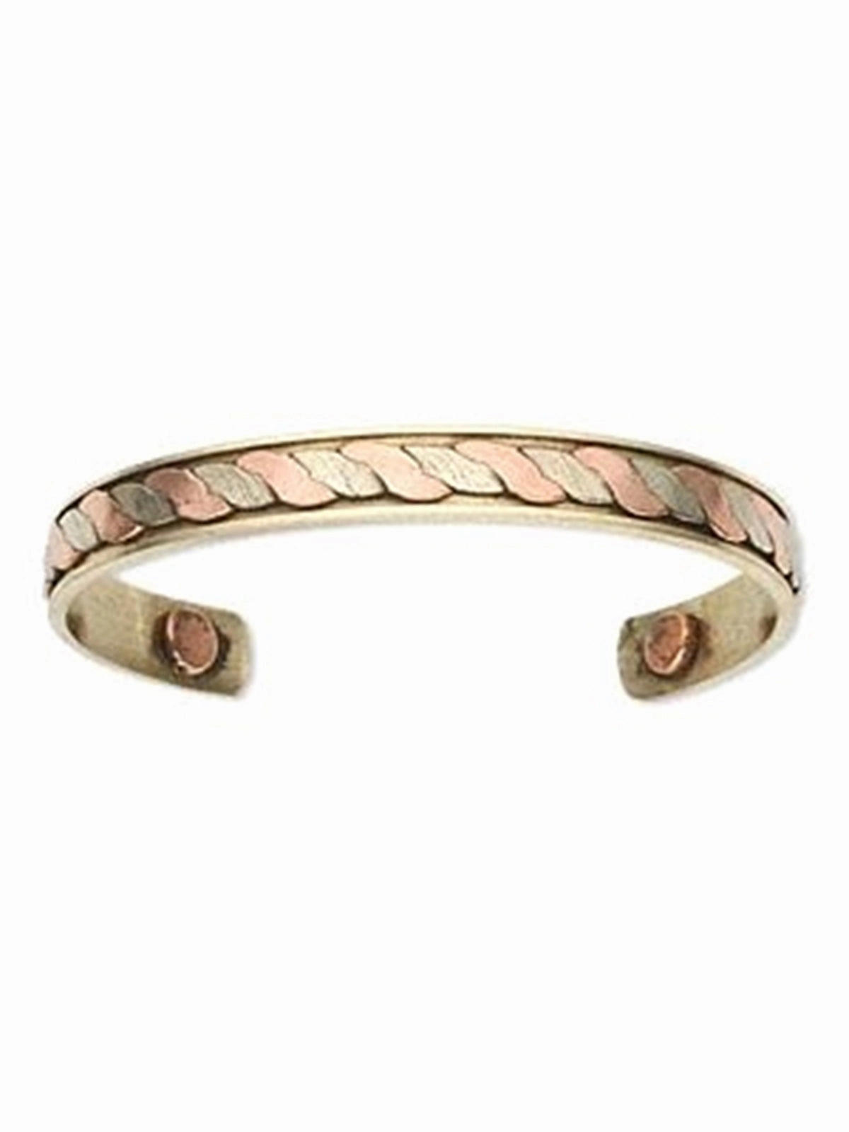 Handcrafted Design AzureBella Jewelry Therapy Magnetic Copper Cuff Bracelet with Two Tone Rope Design 10mm Wide