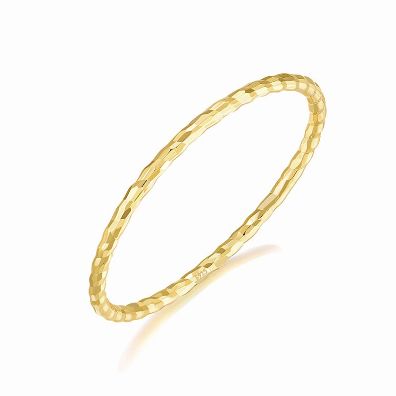14K Gold Plated Stackable Thumb Ring Glowing Feature Radiant Charm