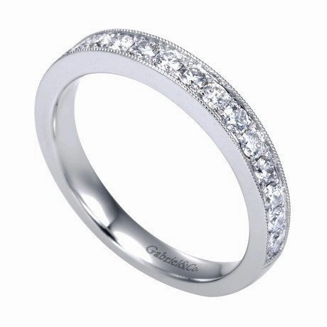 Branded Object Bead Set Diamond Band .50 Cttw 14K White Gold