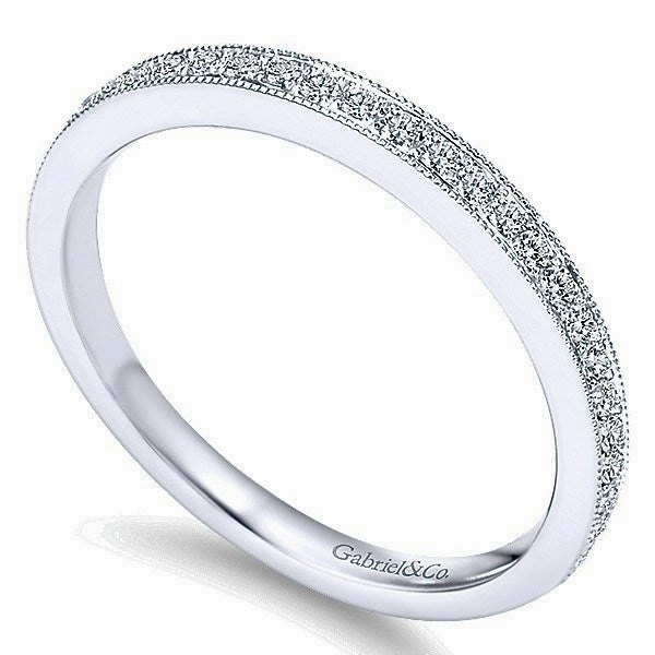 Meaningful Item Bead Set Diamond Wedding Band 1/5 Cttw 14K White Gold 187B