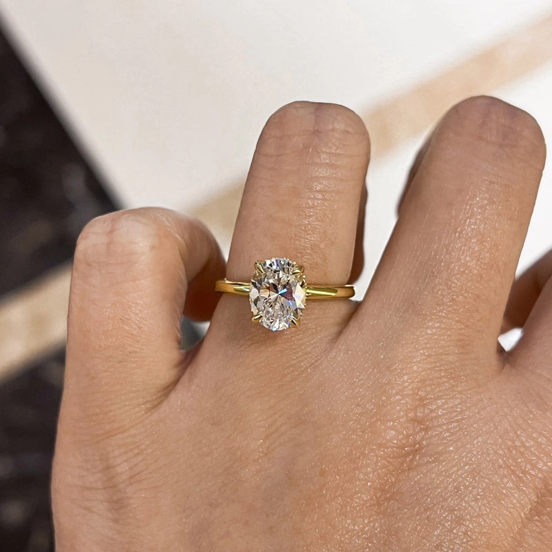 Louily Sparkle Oval Cut Engagement Ring In Sterling Silver Exclusive Gifts