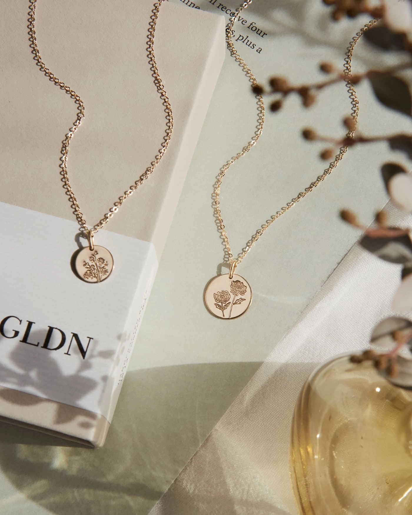 Birth Flower Necklace Lucky Charm