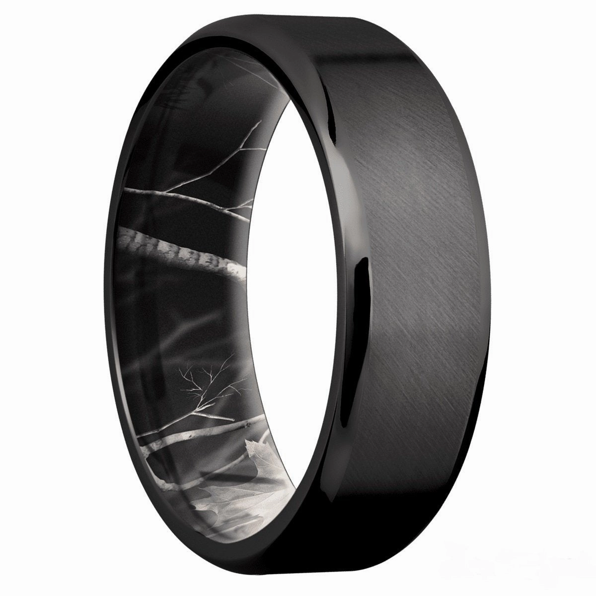Trendy Style Boyfriend Gift Black Zirconium Band With Black APC Real Tree Brand Sleeve