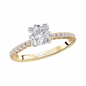 Pure Form 14K Yellow Gold Round Lab Grown Diamond Engagement Ring