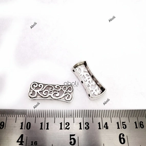 Custom Accessories Simple Edge Oxidised silver rectangle connector spacer beads DSB56 2 beads