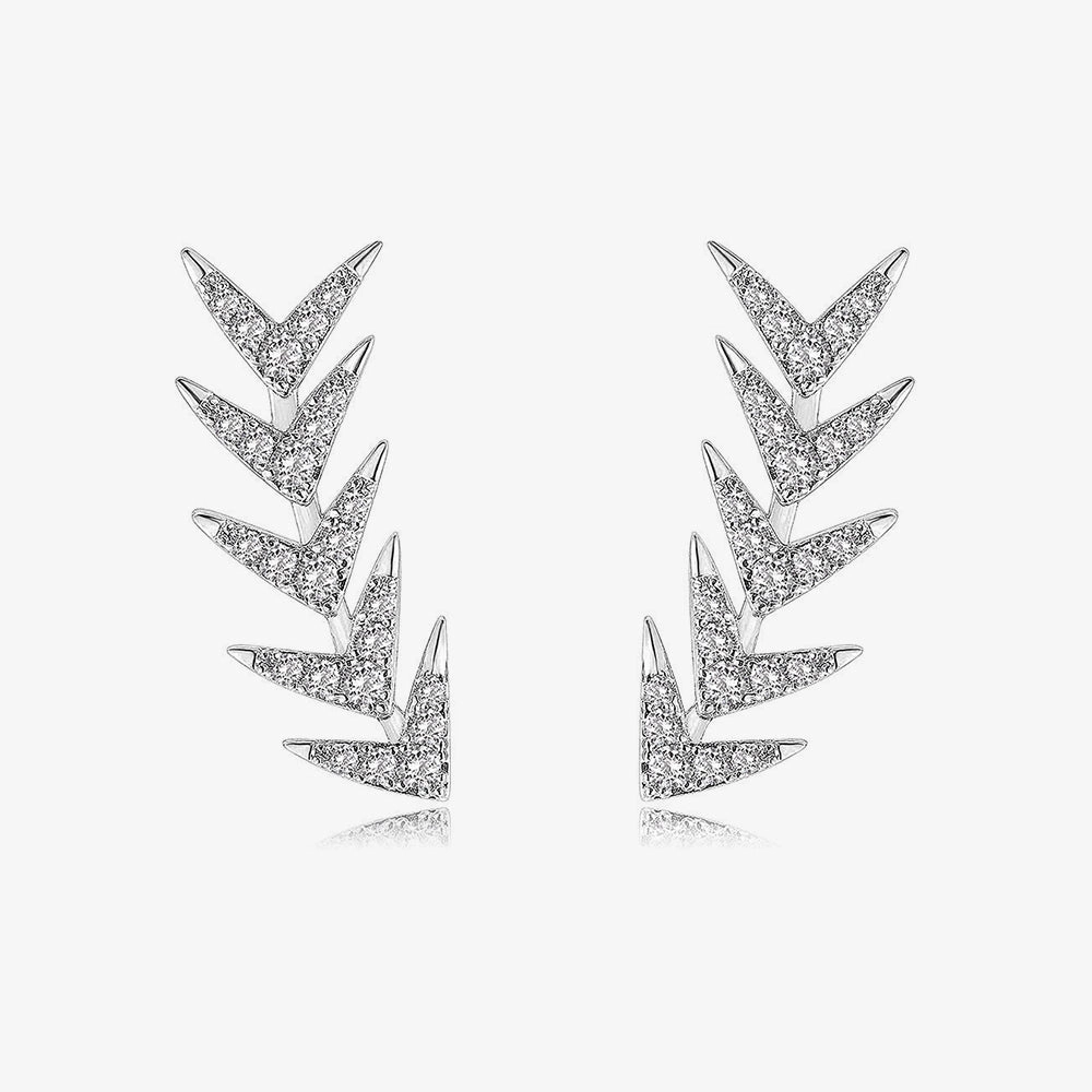 Botanical Cubic Zirconia Earrings Camera Ready