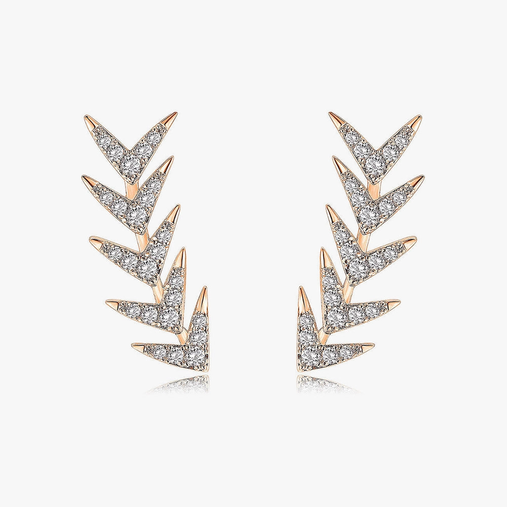 Botanical Cubic Zirconia Earrings Classic Feature urban vibe