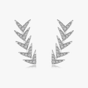 Botanical Cubic Zirconia Earrings Camera Ready