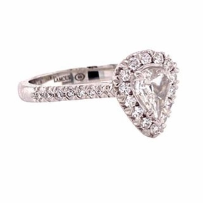 CRISSCUT L'AMOUR PEAR SHAPE DIAMOND RING WITH DIAMOND HALO AND SHANK Fine Decoration