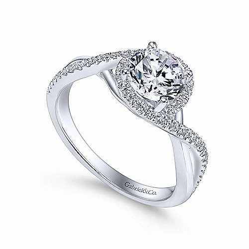 Criss Crossed Round Diamond Ring .20 Cttw 14K White Gold 180A Affordable Bauble