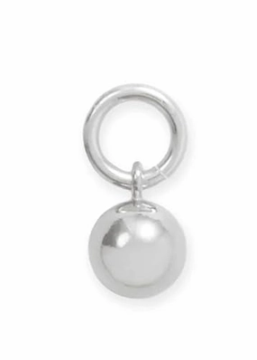 Ball Drop Charm Sterling Silver 4.8mm, Made in the USA Travel Ready