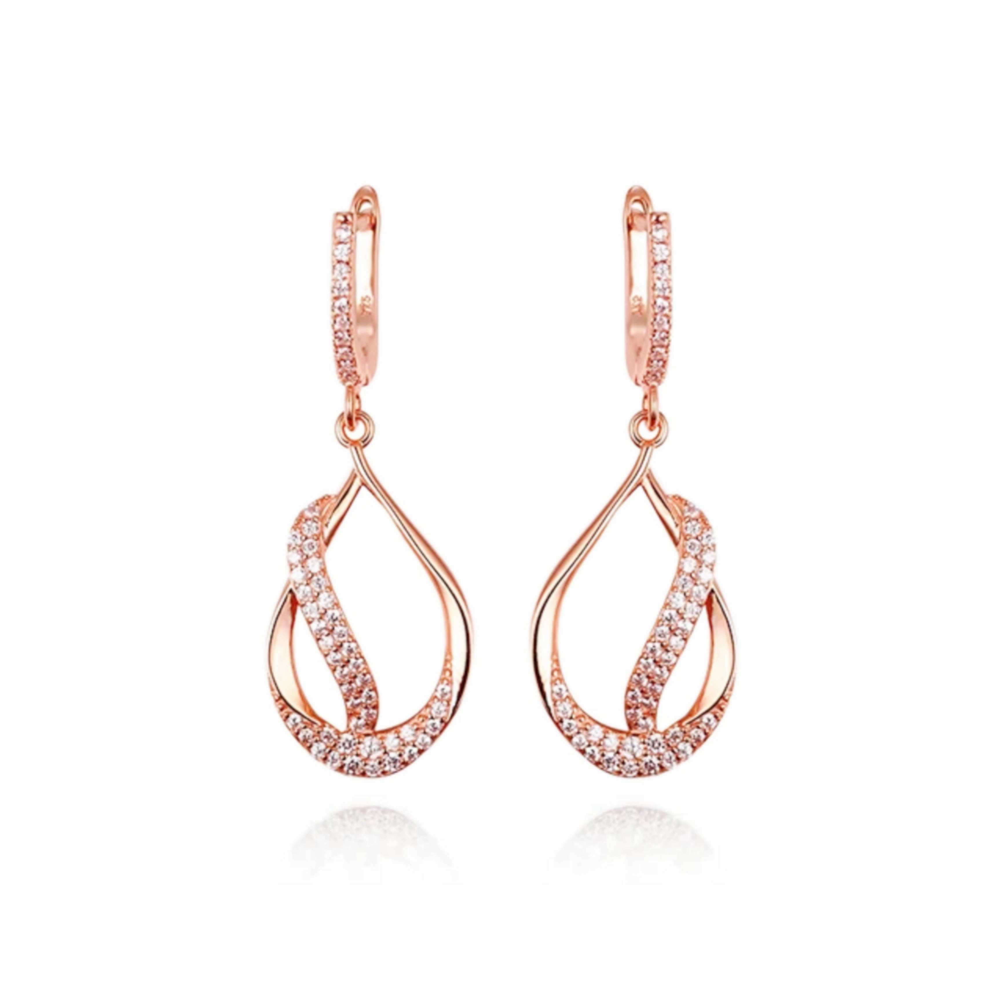 Cozy Detail Comfort Mood Sterling Silver Teardrop With CZ Diagonal Line Earring