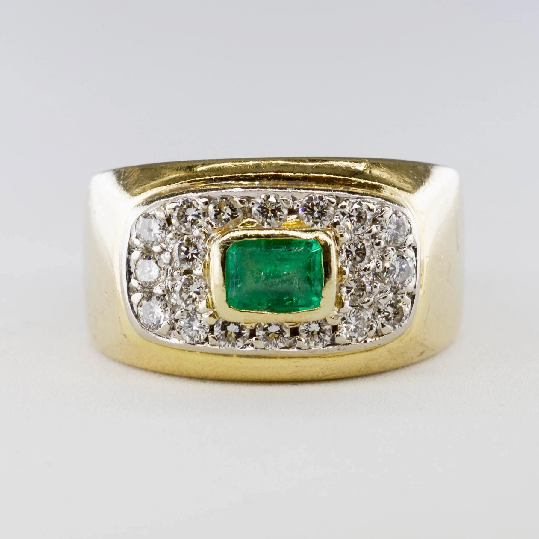 Emerald and Diamond Ring | 0.50 ct Emerald, 0.50 ctw Diamonds | SZ 7.5 Flawless Radiance