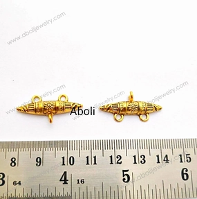 Radiant Gem Golden elongated connector Charm fabric jewellery earrings charm connector CHMG29 2 charms