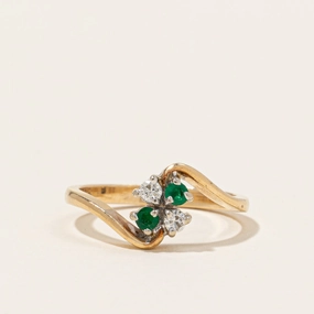 Casual accessory Signature Feature Bypass Emerald & Diamond Ring | 0.08ctw | 0.08ctw | SZ 5.75 |