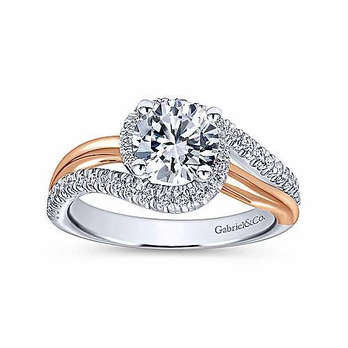 Bypass Style Round Diamond Ring 14K Gold .28 Cttw 182A Artful Gift Fantastic Item