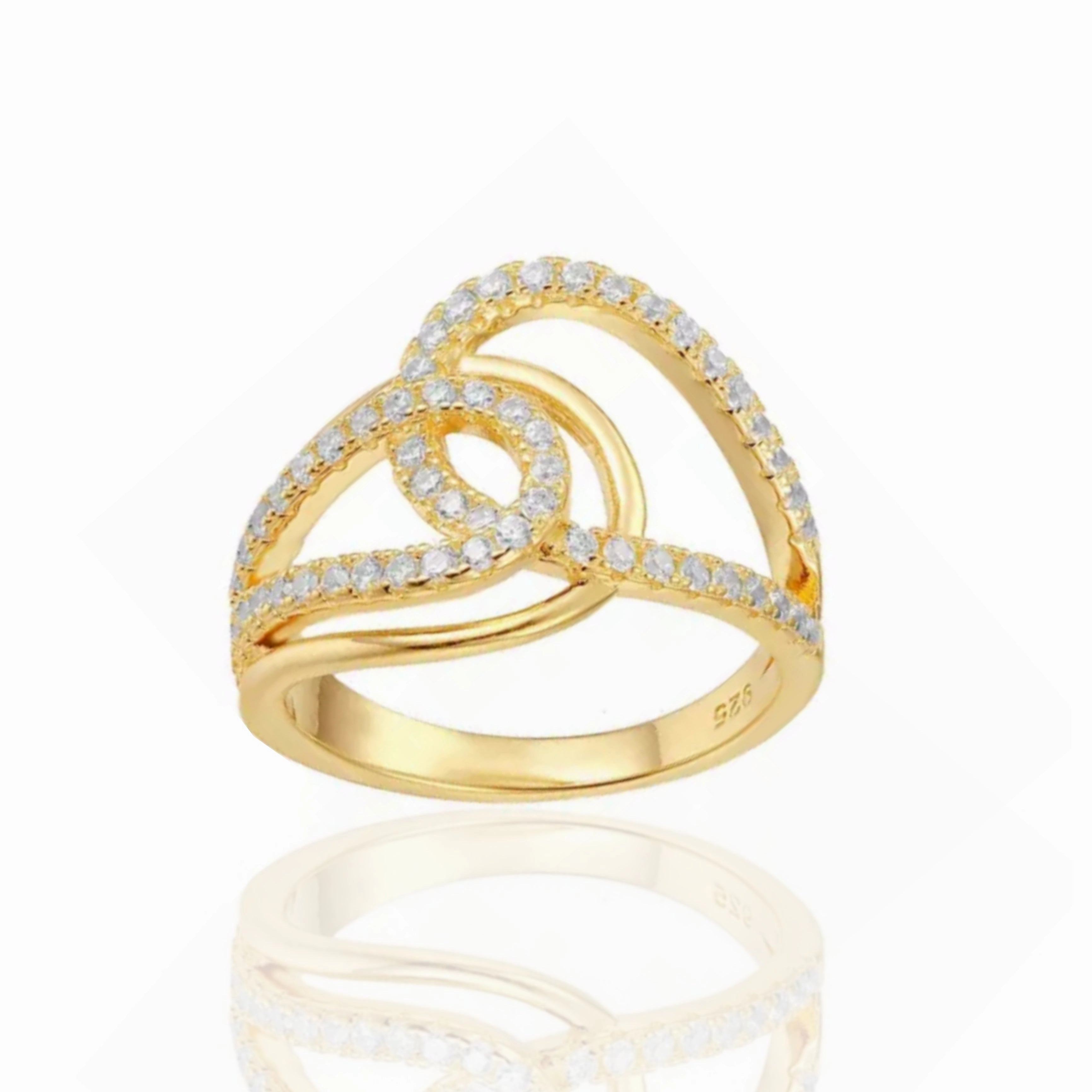 Sterling Silver Gold Plated Interlocking Ring Lifestyle Fit