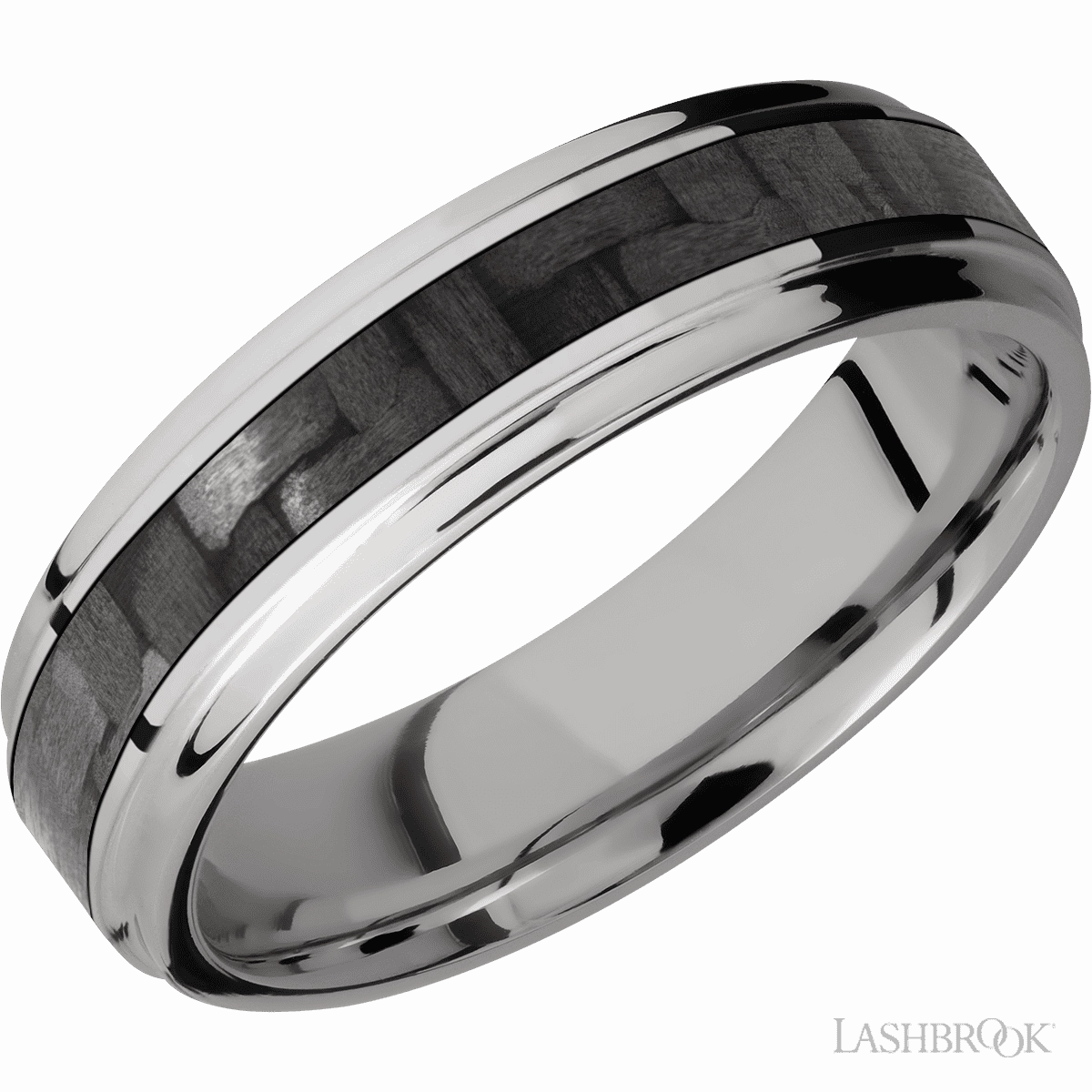 Carbon Fiber Wedding Band Titanium 6mm Wide | Mullen Jewelers Handcrafted Article