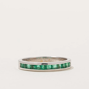 Channel Set Semi Eternity Emerald Band | 0.30ctw | SZ 8 | Stunning Style Cozy Glam