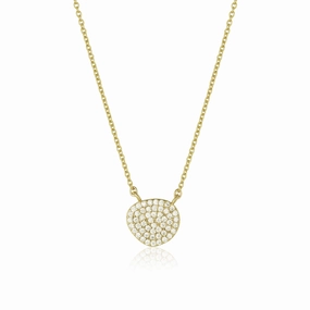 Distinct Feature Gold Plated Sterling Silver Natural Shape CZ Necklace