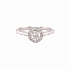 14 Karat White Gold Halo Diamond Engagement Ring (.51cttw) Superior Accessory Value Design