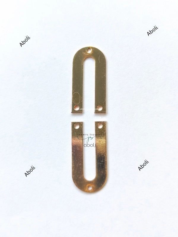 Rose Gold Metal Arch Connector U shaped Jewellery Component MACU6 Shiny finish 3 hole connectors Sleek Detailing Distinct Form