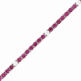 Sterling Silver Ruby, Emerald, and Sapphire Colored CZ Stone Bracelet Dainty Form