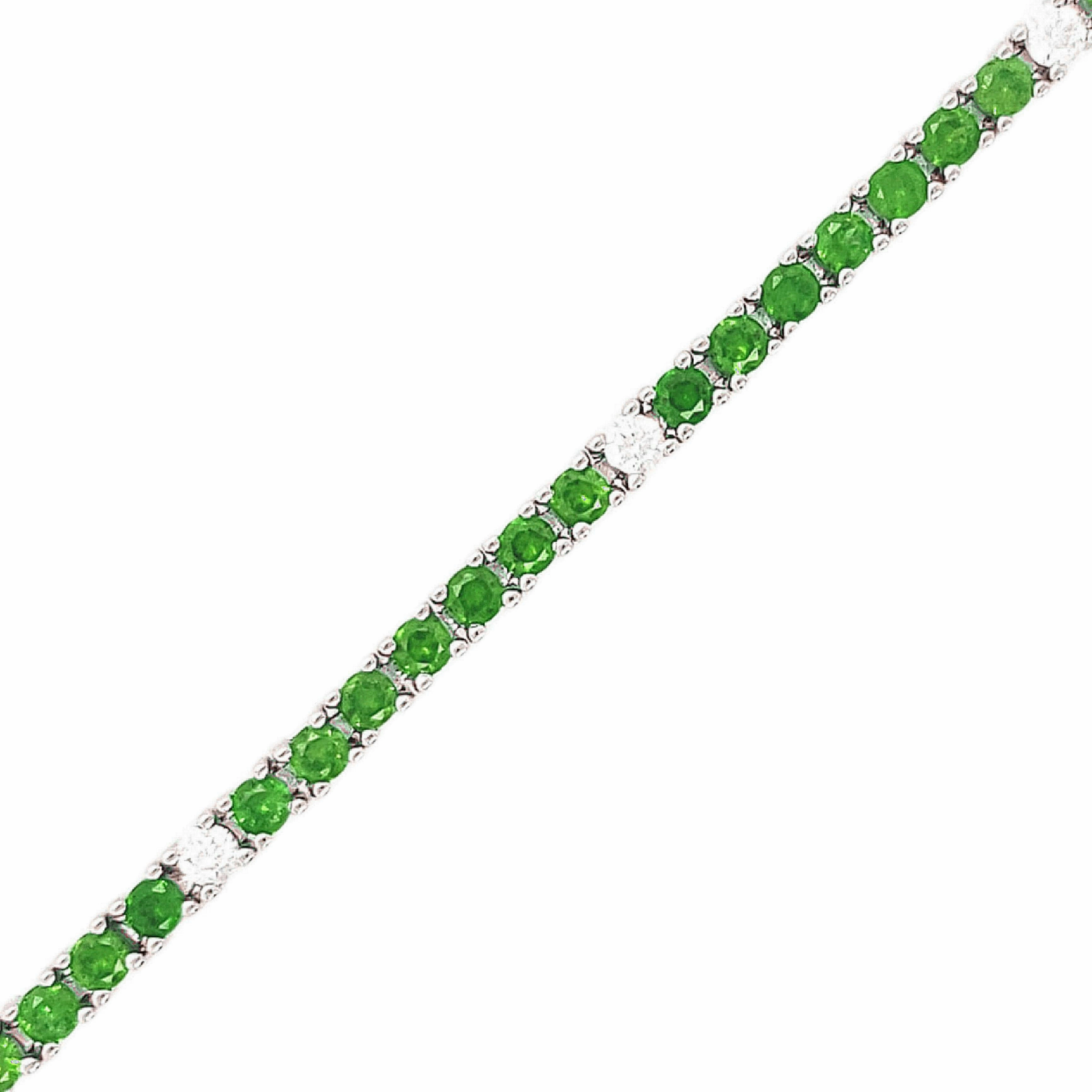 Glamour Finish Structured Design Sterling Silver Ruby, Emerald, and Sapphire Colored CZ Stone Bracelet