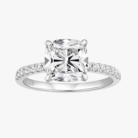 3.5CT Cushion Cut Cubic Zironia Wedding Ring in Sterling Silver Everyday Luxury